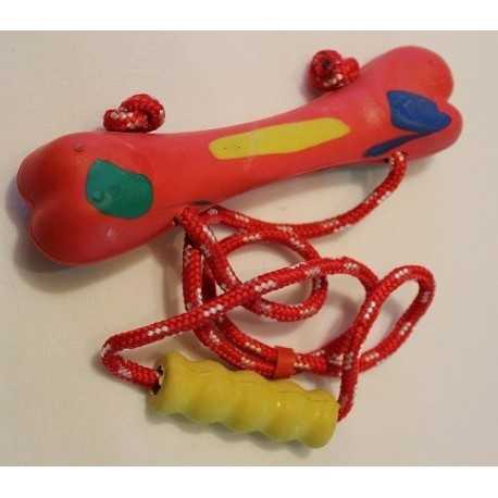 Preťahovacie hračky pre psa Kosť z tvrdej gumy so šnúrou